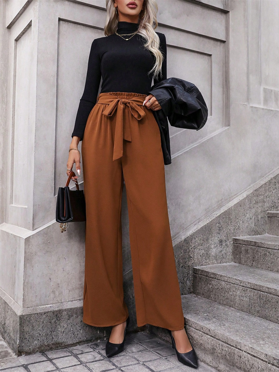 Tied Wide Leg Pants